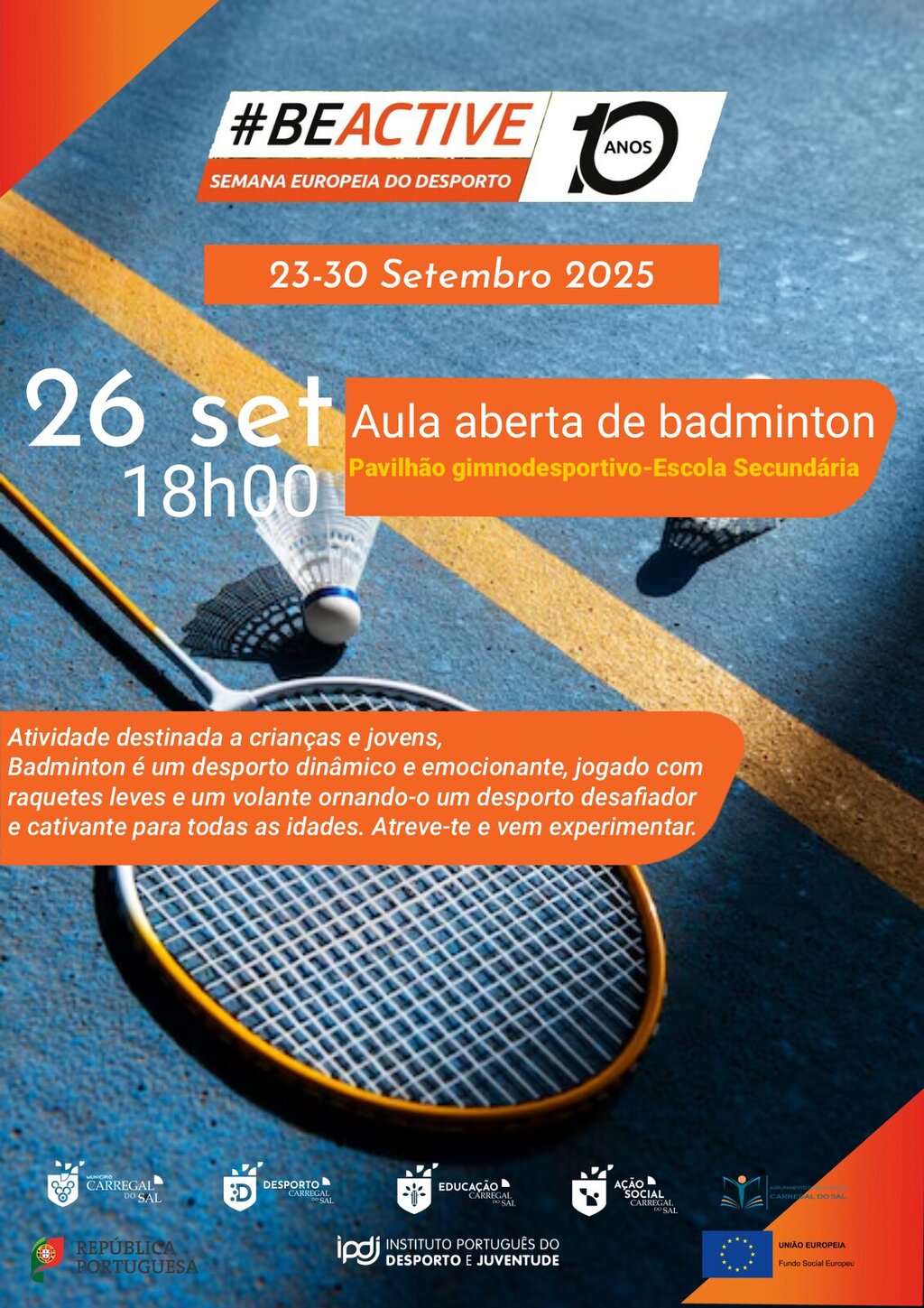 #BeActive | Aula aberta de Badminton