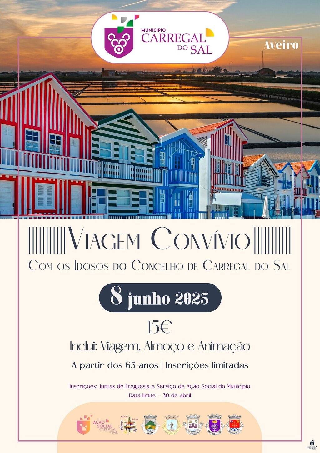 Rede Social do Concelho promove nova Viagem Convívio para idosos… - Inscrições até 30 de abril