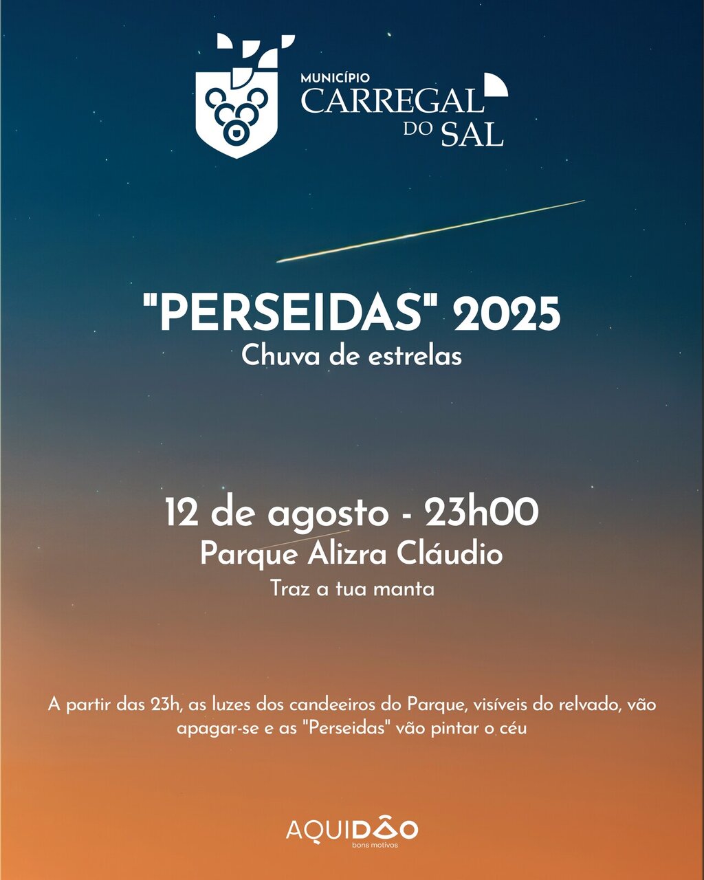 Observação da chuva de estrelas no Parque Alzira Cláudio