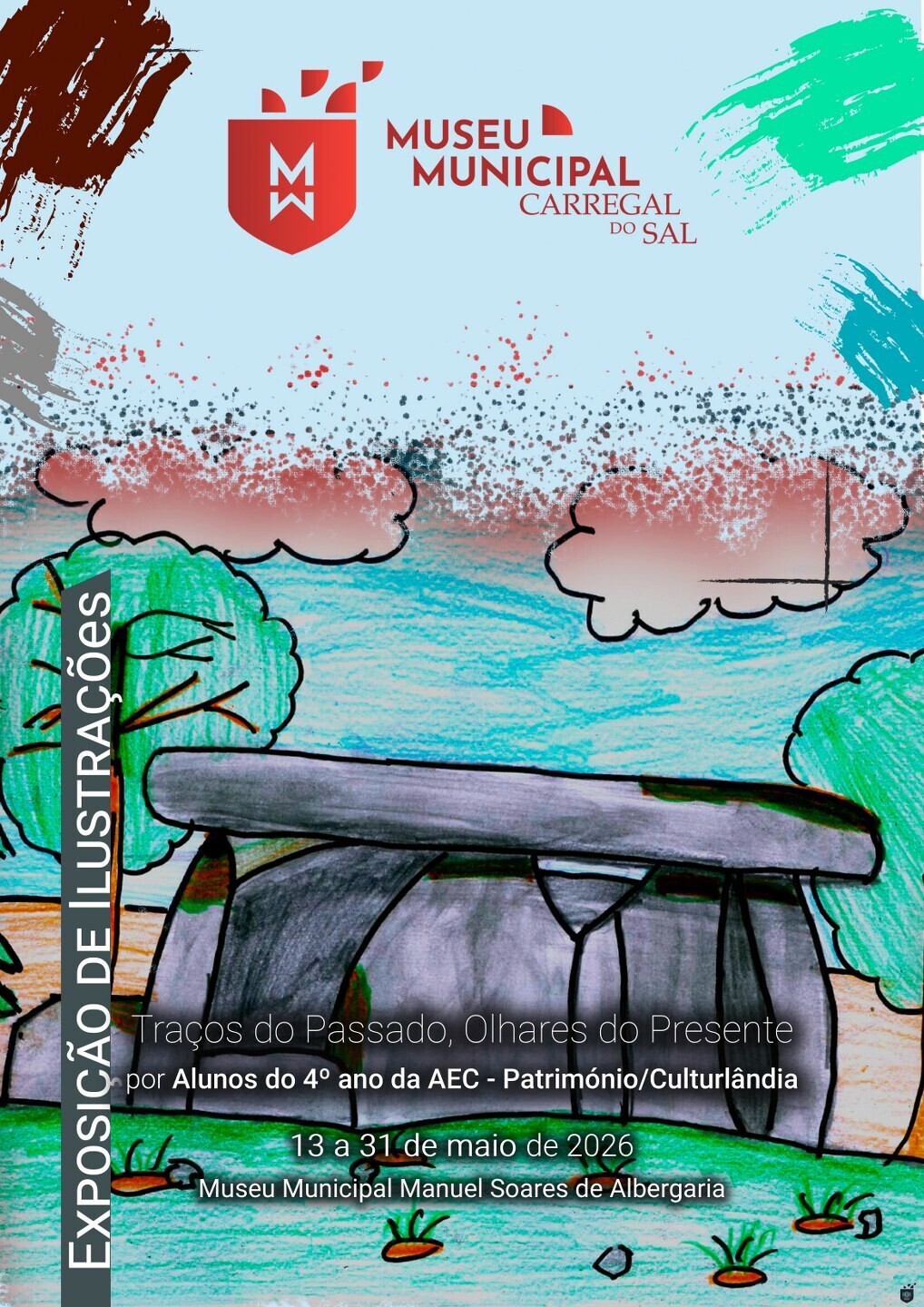 Cartaz alusivo &agrave; exposicao tempor&aacute;ria 2026 Tra&ccedil;os Do Passado